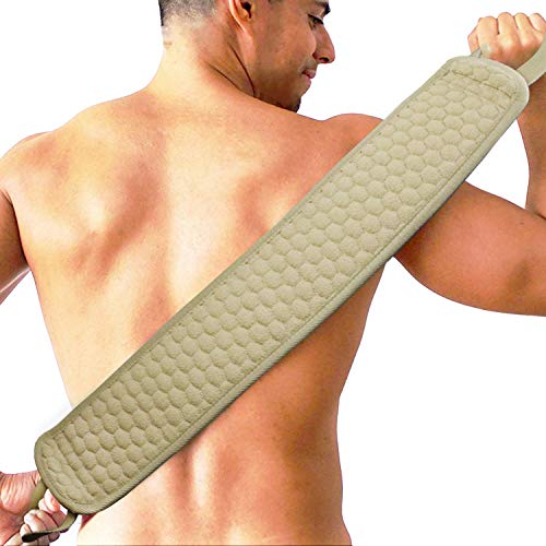 Sportout Back Scrubber for Shower, Bath Scrubber, Exfoliating Shower Sponge, Back Sponge, Perfect for Body Skin Scrubber Deep Clean, Stimulate the Metabolism, Man and Women, 4X40Inch (Gray)