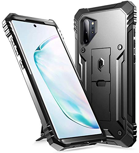 Book Cover Poetic Galaxy Note 10 Plus Rugged Case with Kickstand, Heavy Duty Military Grade Full Body Cover, Without Built-in-Screen Protector, Revolution, for Samsung Galaxy Note 10+ Plus 5G, Black