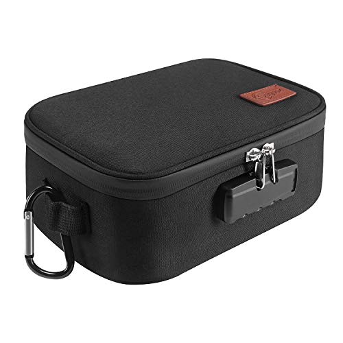 Smell Proof Bags with Combination Lock - Carbon Lining Large Smell Proof Case for Smelly Products, Waterproof Smell Proof Container, Lock-in Smell Proof Pouch for Travel, Blackâ€¦