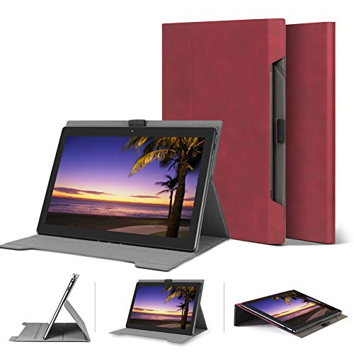 Jingdu Lenovo Tab P10/M10 10.1" Skin-Friendly Folding Case for Lenovo Tab P10 (TB-X705F, TB-X705L) /M10 (TB-X605F) with Multiple Viewing Angles,Fits for Alexa Smart Dock Without Remove The Cover,Red
