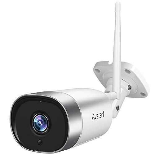 AVstart Outdoor Security Camera - 1080P WiFi Bullet Surveillance Cameras, IP66 Waterproof Home Camera with Encrypted Cloud, MicroSD Recording, FHD Night Vision, Two-Way Audio, Alexa Compatible
