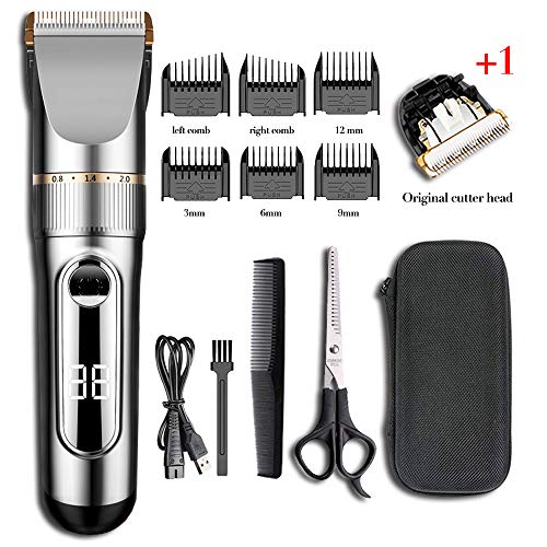 Ensving Hair Clippers,2-Speed Professional Rechargeable Cordless Electric Hair Trimmer,Low Noise Beard Trimmer, Whole Body Washable Hair Cutting Kit, Multi-Purpose Haircut for Men,Baby,Children,Pet