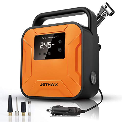 Book Cover JETHAX Air Compressor Tire Inflator, 12V Portable Air Pump for Car Tires, Tire Pump with LED Light, Long Cable and Auto Shut Off Compatible with Car, Bicycle, Motorcycle, Balls, Inflatable Pool...