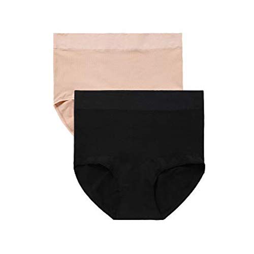 Book Cover DEEP TOUCH Women High Waist Underwear Tummy Control Briefs No Muffin Top Panties - Multicoloured - M