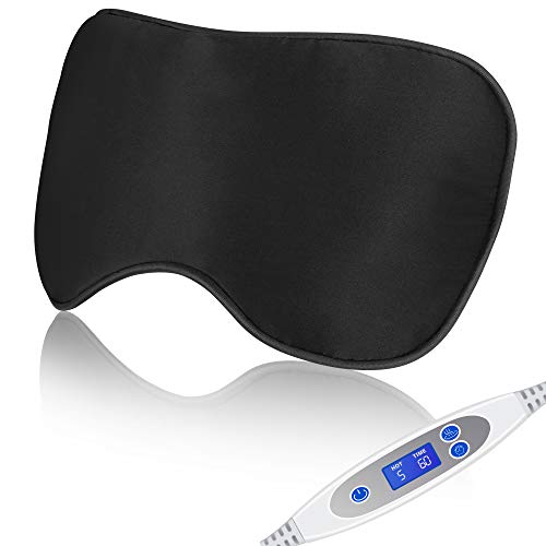 Heated Eye Mask, Far Infrared Moist Heat Eye Compress Mask USB Powered Relives Dry Eye Styes Blepharitis Meibomian Gland Dysfunction (Black)