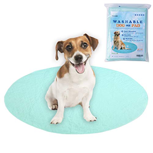 Book Cover EXPAWLORER Washable Pee Pads for Dogs - Reusable Round Pad for Puppy Playpen Pen, Puppy Housebreaking Training, Travelling and Whelping, 36 inch 36 inch