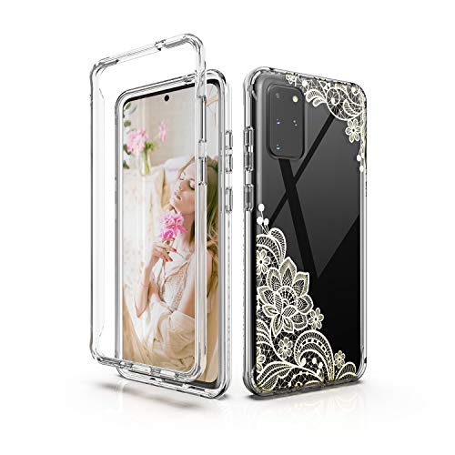 YVPro Samsung Galaxy S20 Plus 6.7 inch Case Clear Gold Flower Shockproof Golden Plastic TPU Protective Cover Clear