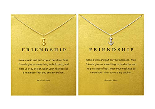 Hundred River Friendship Clover Necklace Unicorn Good Luck Elephant Necklace with Message Card Gift Cardï¼ˆ2&3packï¼‰