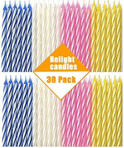 Bwealthest Magic Relighting Birthday Candles, 30 Pcs Trick Funny Candles for Birthday, Party, Christmas, Celebration (3 Pack)