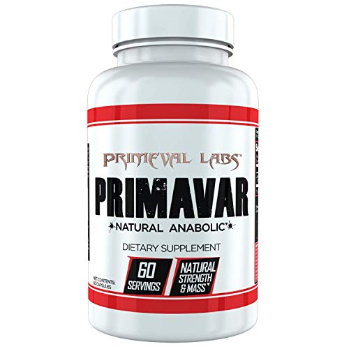 Primeval Labs Primavar, Natural Anabolic, Laxogenin Supplement, Enhance Lean Mass Gains, Increase Power & Strength, Improve Joint Health, Reduce Inflammation, 60 Servings