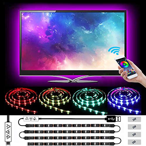 L8star LED Strip Lights,40 to 60in TV USB Lights 6.56ft 5050 RGB LED Light Strip Color Changing Bias Lighting for TV Backlight with App Control, USB LED Light Strip for TV LED Backlight