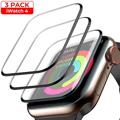 Book Cover Screen Protector for Apple Watch Series 4 44mm, Waterproof Crystal Clear Scratch Resist Anti-Bubble HD Clear Film [3-Pack]