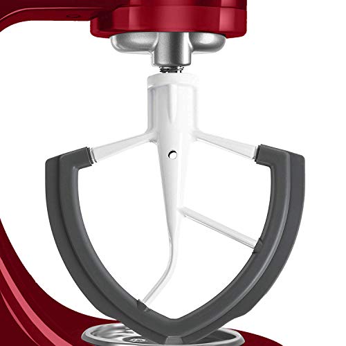 LELEKEY Replacement Mixer Attachments 6 Qt,Permanent Coated Metal Body Flex Edge Beater for 6 Quart Bowl Lift Stand Mixer Accessory,Flat Paddle Blade with Silicone Trim Scraper