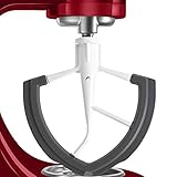 LELEKEY Replacement Mixer Attachments 6 Qt,Permanent Coated Metal Body Flex Edge Beater for 6 Quart Bowl Lift Stand Mixer Accessory,Flat Paddle Blade with Silicone Trim Scraper