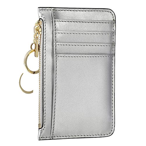 CHOMAY Minimalist Wallets Women Small Slim Teen Girls Leather Purses Hologram Cool Keychain Card Holder
