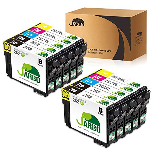 Book Cover JARBO Remanufactured Ink Cartridge Replacement for Epson 252XL 252 XL T252 T252XL to use with Workforce WF-3640 WF-3620 WF-7110 WF-7710 WF-7720 Printer (4BK, 2C, 2M, 2Y) 10 Packs