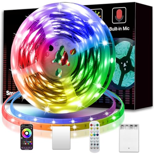 L8star Battery Powered Led Strip Lights 21.3ft, 1x6m USB/Battery Operated RGB LED Lights Birthday Christmas Gift with Remote for TV Backlight, Bedroom, Camping,Kitchen Under Counter
