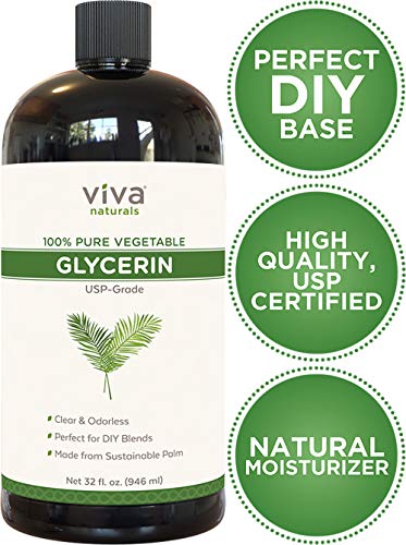 Book Cover Glycerin - 100% Pure Vegetable Glycerin, USP Certified, Perfect Soap Base for DIYs, Bubble Bath, Natural Hair and Face Moisturizer for Dry Skin, and Glycerin Soap (32 Fl Oz,or 43 Oz Net Weight)