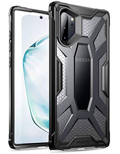 Poetic Galaxy Note 10 Plus Case, Premium Hybrid Protective Clear Bumper Cover, Rugged Lightweight, Military Grade Drop Tested, Affinity Series, for Samsung Galaxy Note 10 Plus, Frost Clear/Black