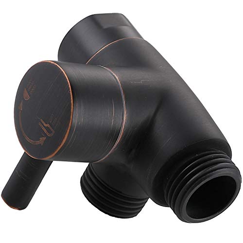 G-Promise Solid Metal Shower Arm Diverter for Hand Held Showerhead and Fixed Spray Head, G 1/2 3-Way Bathroom Universal Diverter System Replacement Part (Oil Rubbed Bronze)
