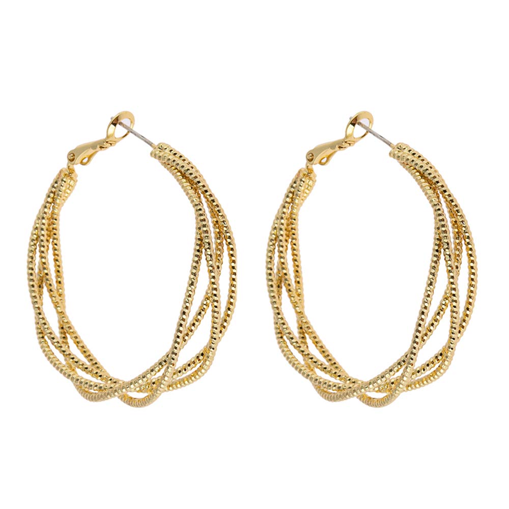 Big Hoop Earrings for Women- YILIBAO Gold Plated Hoops Hypoallergenic Circle Earrings for Women Girls, Christmas, Valentine’s Day, Birthday Jewelry Gifts