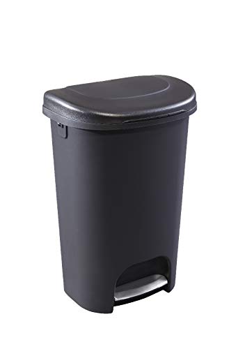 Book Cover Rubbermaid NEW 2019 VERSION Step-On Lid Trash Can for Home, Kitchen, and Bathroom Garbage, 13 Gallon, Black