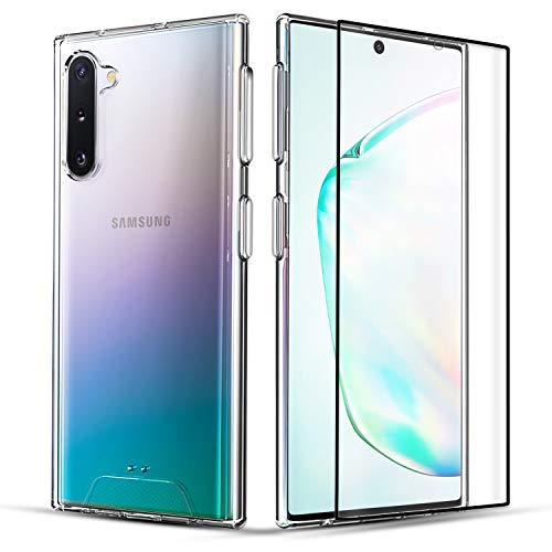 FulSoulComM Galaxy Note 10 Case Note 10 Protective Cases with Screen Protector Thin Anti-Scratch Phone Cases for Samsung Galaxy Note 10 6.3" (Clear)