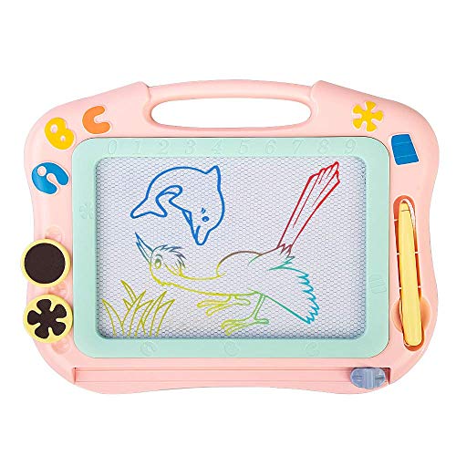 Book Cover Magnetic Drawing Doodle Board for Kids, Colorful Sketching Erasable Doodle Pad, Painting Writing Learning Gift for Children (Travel Size)