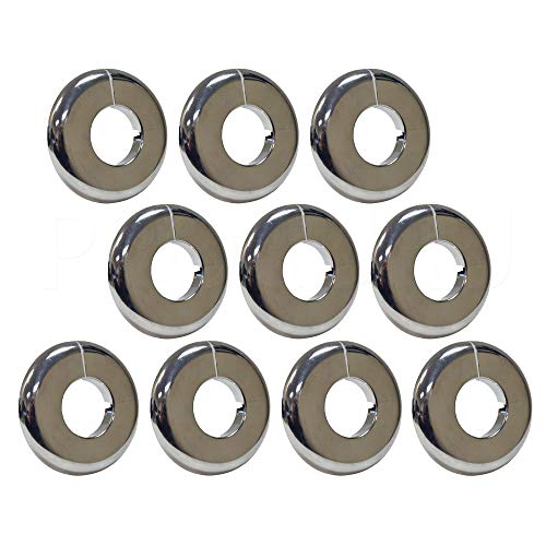 PROCURU 1/2-Inch CTS Split Plastic Lightweight Escutcheon Cover Plate, for 1/2" Copper Pipe (10-Pack)