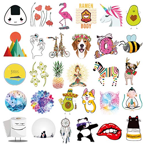 Book Cover Stickers for Water Bottles 65-Pack Qucuek Cute,Aesthetic,Trendy Stickers for Girls Teens, Perfect for Waterbottle,Laptop,Phone,Travel Extra Durable 100% Vinyl