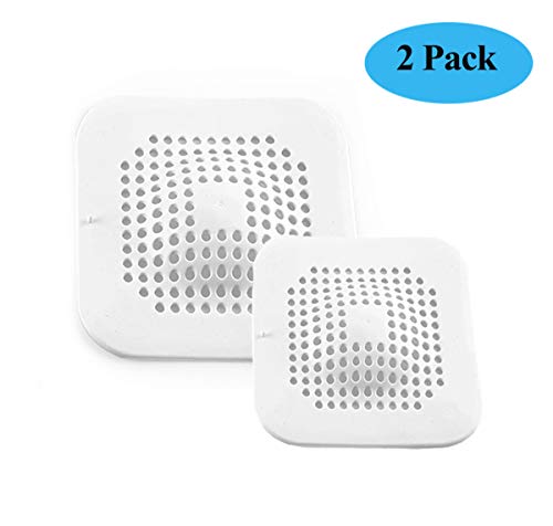 Multi-Functional Drain Hair Catcher/Kitchen Sink Strainer/Shower Drain Hair Trap/Drain Cover,Prevent Drain Clog,Silicone,2 PCS