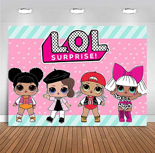 Book Cover Sweet Hot Pink Photography Backdrop Vinyl Doll Toy Girls Surprise for Newborn Baby Shower Party Banner Children Birthday Photo Backgrounds Decoration Cake Table Photo Booth Props Supplies 5x3ft