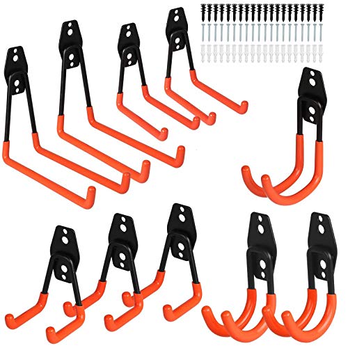 ProChosen 10-Pack Steel Garage Storage Utility Double Hooks