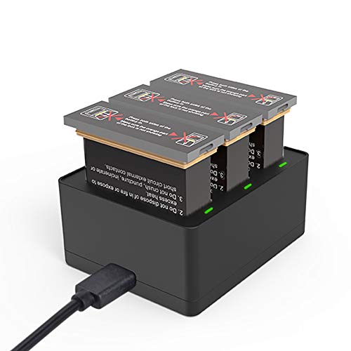 OSMO Battery Charger Pack, LP Replacement Battery (3-Pack) and Rapid 3-Channel Charger for DJI OSMO Action Camera