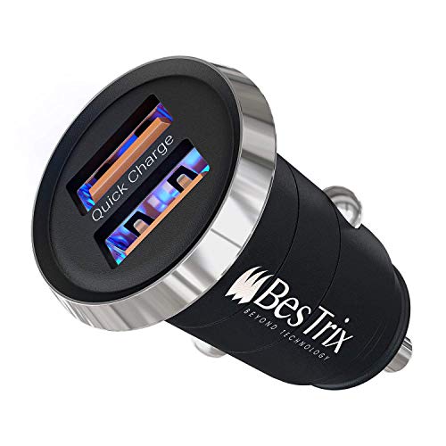 Bestrix Car Charger, Dual Port USB Quick Charge 4.0, 5A/30W Fast Charging, Car USB Charger Adapter, Compatible with Any iPhone14 13 12 /iPad/Samsung Galaxy S22 S21 S20 S10 S9 S8 Note LG Nexus