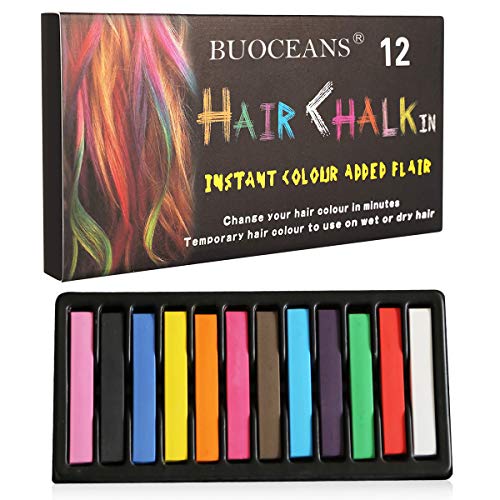 Hair Chalk,Hair Chalk Pens,Temporary Hair Chalk Set, Halloween Christmas party, Temporary Color. Gifts For Girls,12 Bright Colors