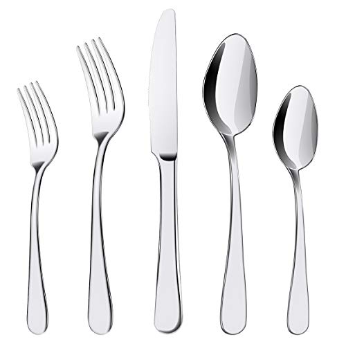 Silverware Set, ENLOY 20 Pieces Stainless Steel Flatware Cutlery Set, Include Knife Fork Spoon, Mirror Polished, Dishwasher Safe, Service for 4