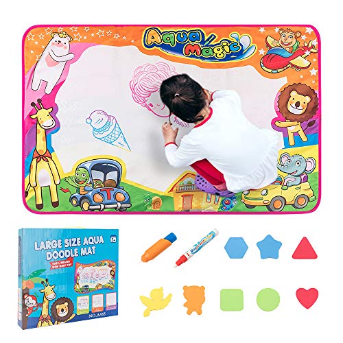 Child Dream Water Drawing Mat- Kids Painting Writing Doodle Board Toy Color Doodle Drawing Mat, Mats Xmas Gift for Toddlers Boys Girls Age of 2,3,4,5,6 Year Old 34.5" X 22.5" in 6 Colors