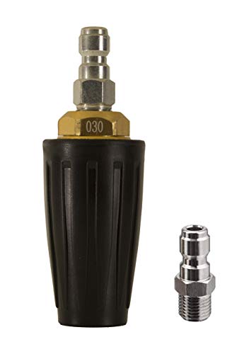 DailyFix Pressure Turbo Washer Nozzle - Up to 3600 psi & 212ºF / 100ºC - Rotating Power Spray Tips washers - 3.0 GPM & 3.0 Orifice - Quick-Connect Plug 1/4" (Black)