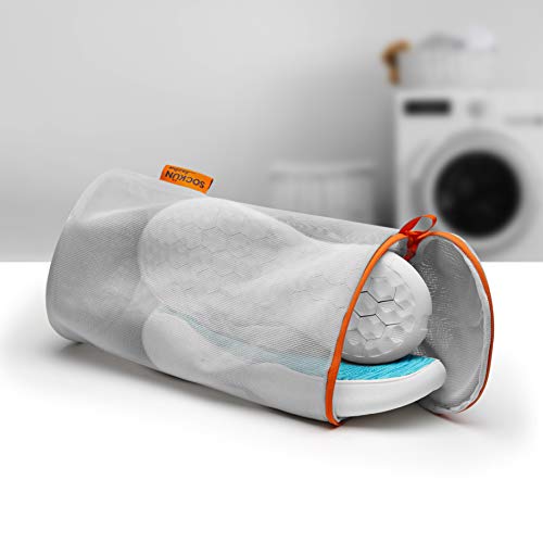 Book Cover Jazba Shoe Wash Bag, Sneaker Mesh Laundry Dryer Bags for Washing Machine with Premium Zipper, Best for Knitted Sock Shoes Cotton Woven House Slippers Delicates Clean, Easy to Carry for Travel, M