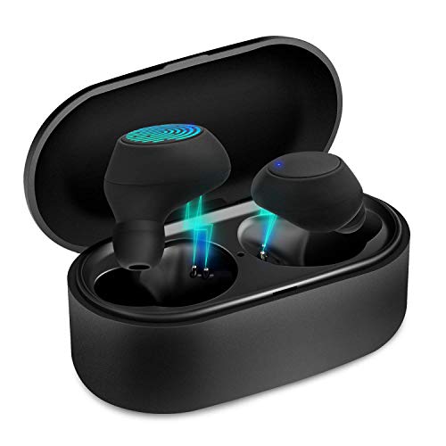 Wireless Earbuds Bluetooth Headphones Bluetooth 5.0 Auto Pairing in-Ear Headphones with Wireless Charging Case Black2
