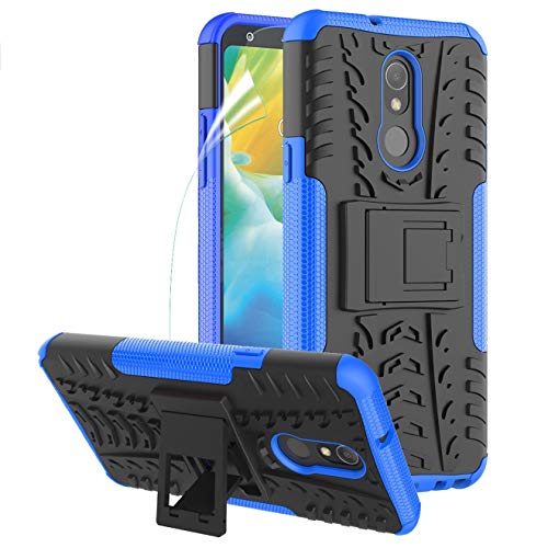 RioGree for LG Stylo 5 Case, with Kickstand Phone Case for Men Women Durable Heavy Duty Shockproof Cover Skin TPU, Blue