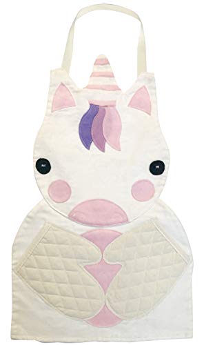 Book Cover Pretend Play Kitchen Toy Accessories Unicorn Cooking Baking Apron for Kids Toddler Ages 3 4 5 6 Years Old