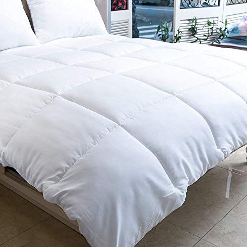 Manzoo 350GSM Queen Comforter Duvet Insert Quilted Comforter with Corner Tabs, Plush Siliconized Fiberfill, Box Stitched Down Alternative Comforter Machine Washable 88" x 88"