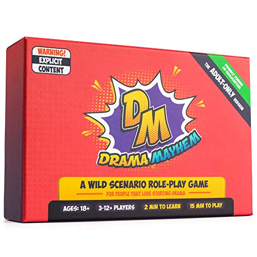 Drama Mayhem Card Game for Adults - Funny Role Playing Charades for Fun Parties Group Events and Christmas Night