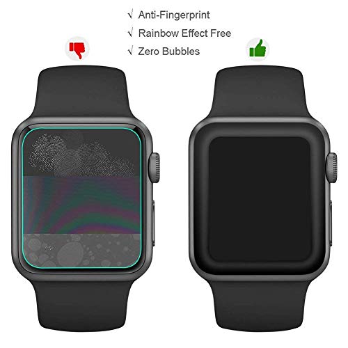 Apple Watch Screen Protector 38mm, [2 - Pack] Tempered Glass Screen Protector, Anti-Scratch, Full Coverage Scratch-Proof Screen Film Compatible Watch 38mm Series 1/2/3