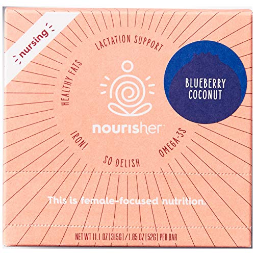 Book Cover Milkful Lactation Barsâ€“ Lactation Support for Moms. Premium lactation snacks by Nourisher for breastfeeding help. Supporting milkmakers everywhere (6 ct. Blueberry Coconut, Large 1.85oz Bars)