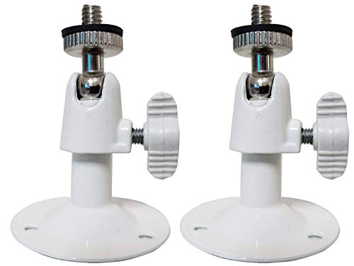 Metal Wall Mount for ZUMIMALL Wireless WiFi Security Camera, Outdoor/Indoor Bracket, 360° Rotation 1/4" Screw(2 Pack,White)