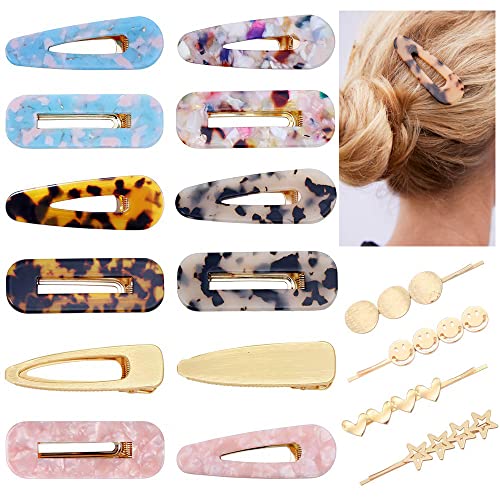 Pearl Hair Clip Pearl Hair Pins Acrylic Resin Hair Barrettes Geometric Bobby Hair Pins Metal Gold Hairpin