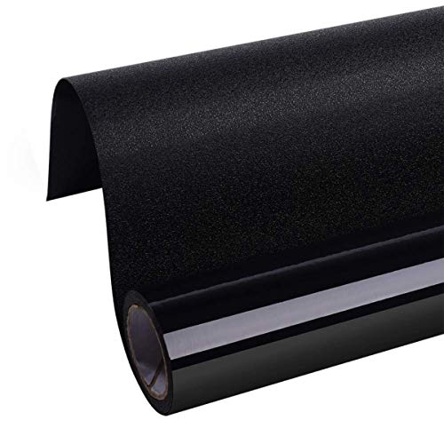 WochiTV Blackout Window Film Privacy, Removable Window Film Blackout Privacy for Home, Anti UV Darkest Window Tint Static Cling - Non Adhesive - 17.5 Inch x 6.56 Feet - Black